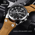 Benyar Top Selection Brand Men'S Leather Quartz Watches Casual Sport Luxury Watch Men Wrist Top Ranking Reloj de hombre for Boys